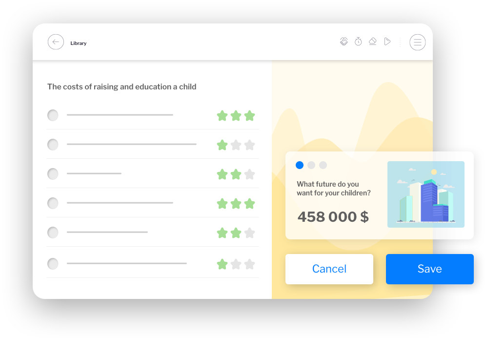 Screenshot showcasing a sales enablement platform's dashboard, highlighting presentation and monitoring tools with graphs and performance metrics.