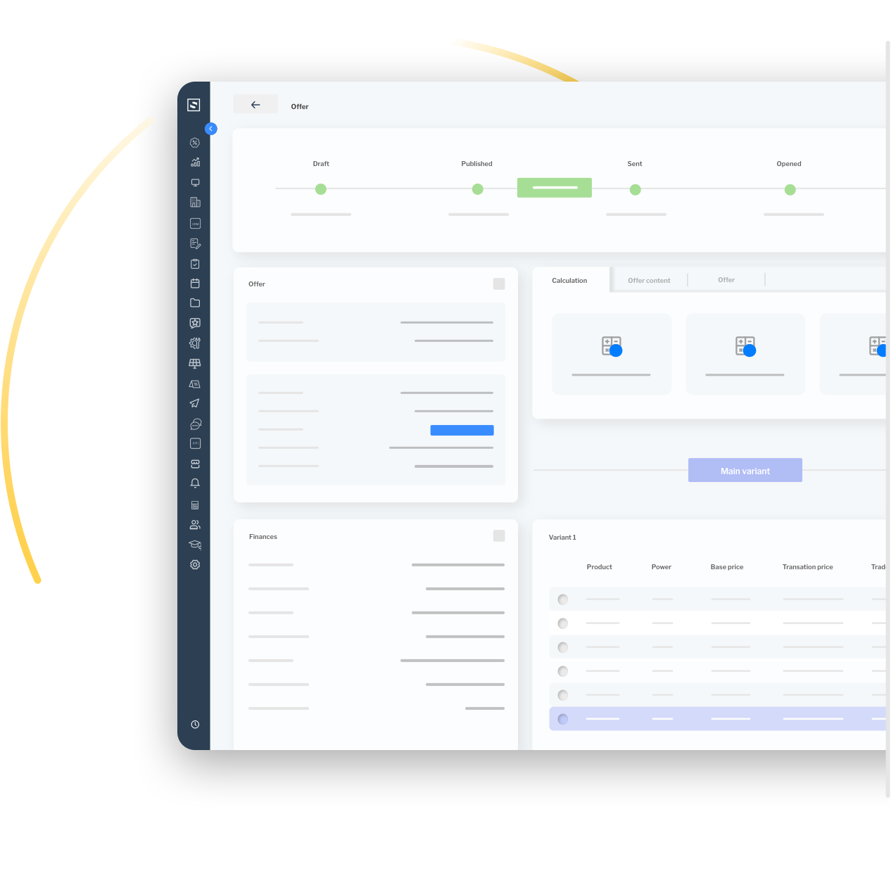 Image of a digital document signing interface within the sales software, indicating a simplified contract signing process.