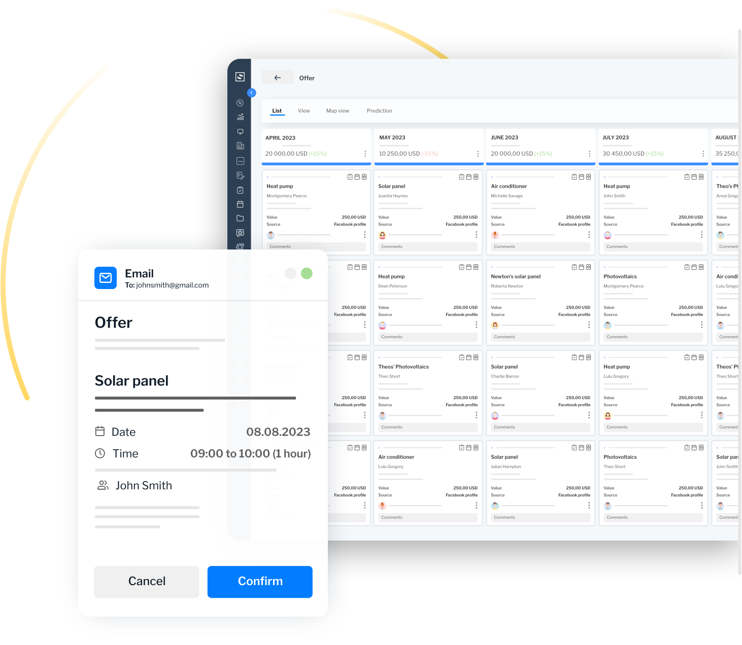 Dashboard showcasing marketing automation software features for efficient CRM follow-up with leads.