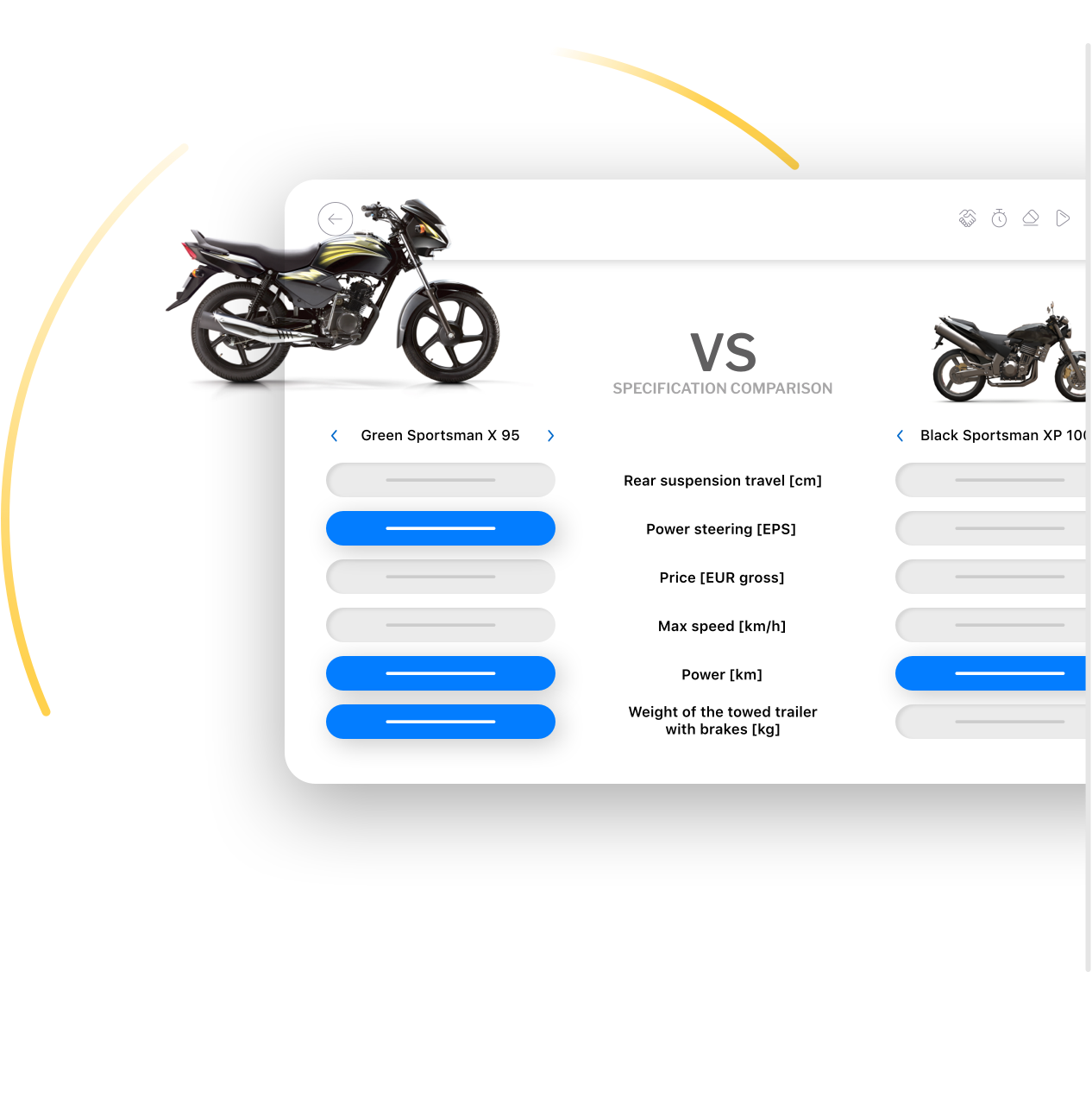 Comparative product feature display in Salesbook for enhanced buyer persuasion.