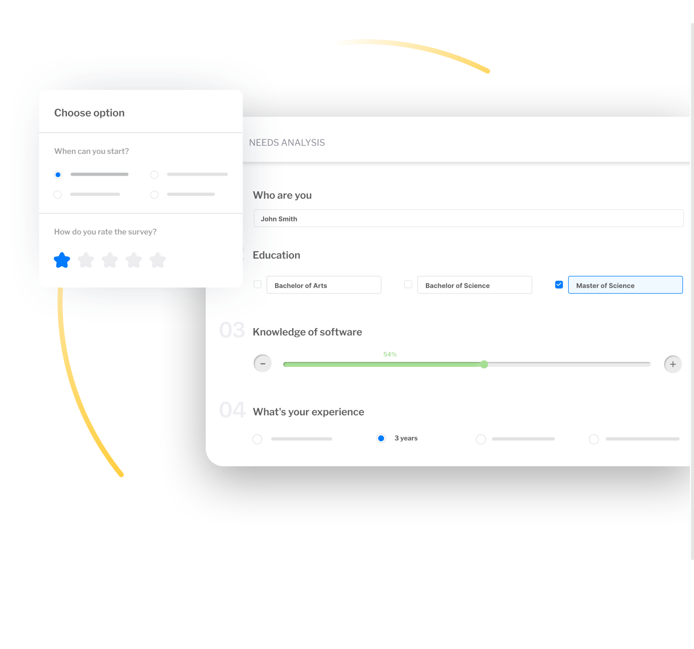 Screenshot of Salesbook's tool for creating assessment tests and quizzes as part of the onboarding process.