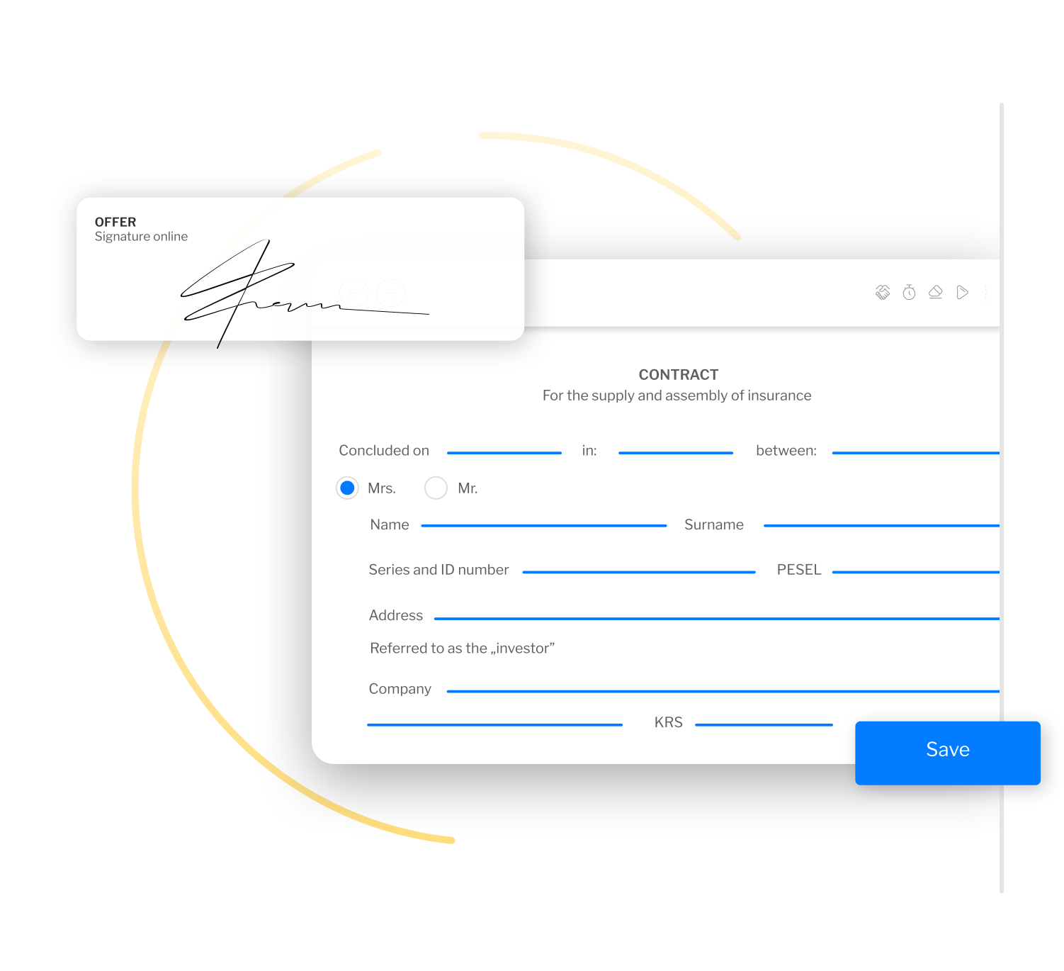 Feature within HR software for governing the digital signing of employment contracts.