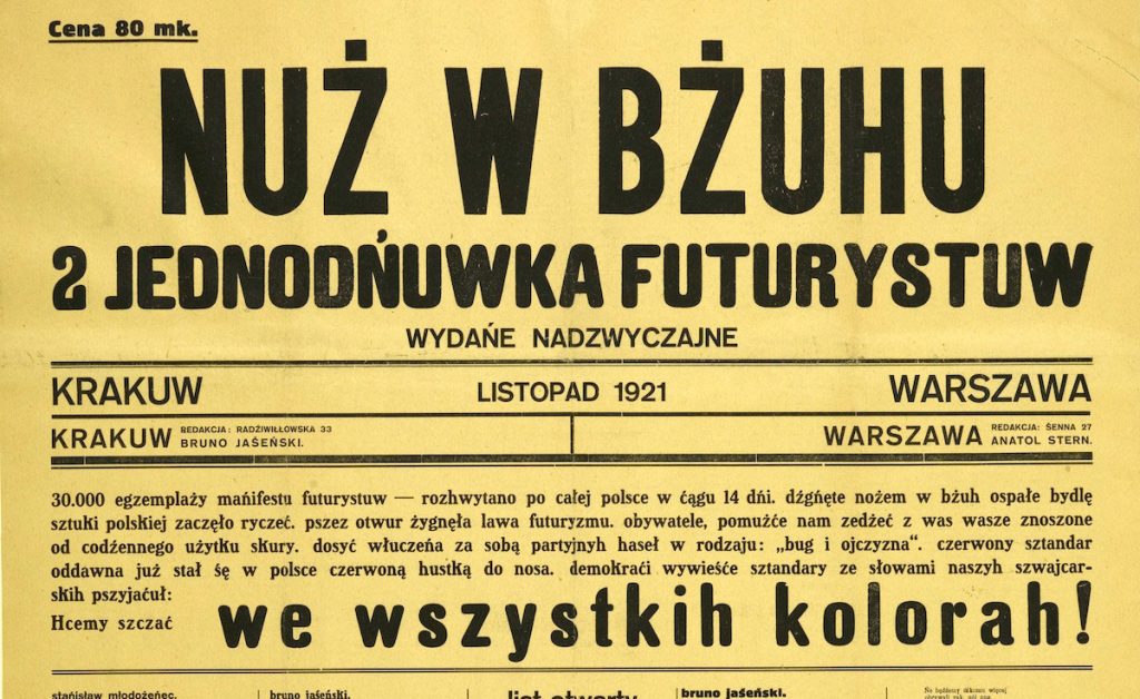 Futuryzm pozwalał na dowolne modyfikowanie typografii. Pełna wolność.