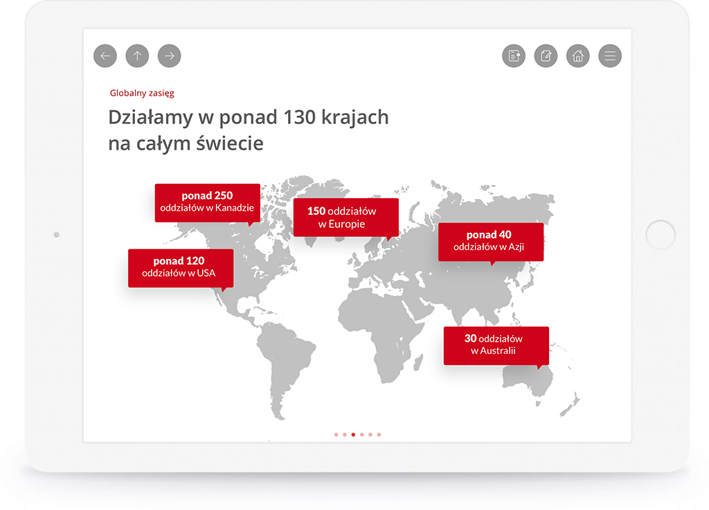 Moduł prezentacyjny pomaga w opowiedzeniu historii firmy i przedstawieniu jej oferty.