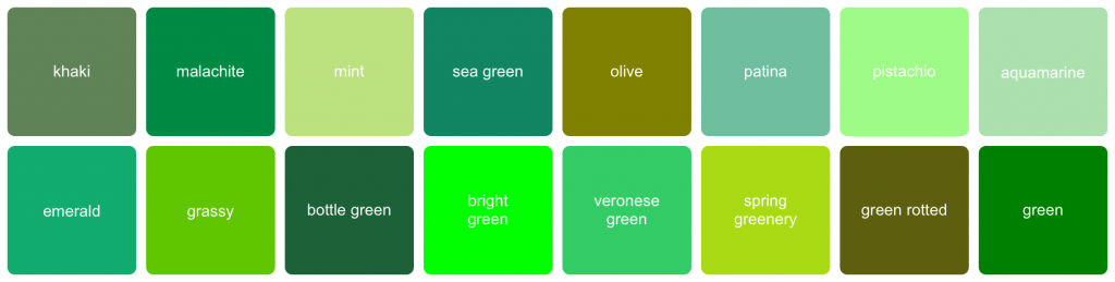 Green color palette