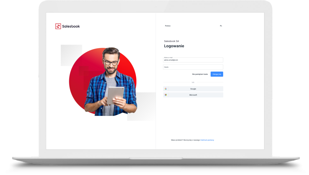 Nowe okno logowania do Salesbooka.