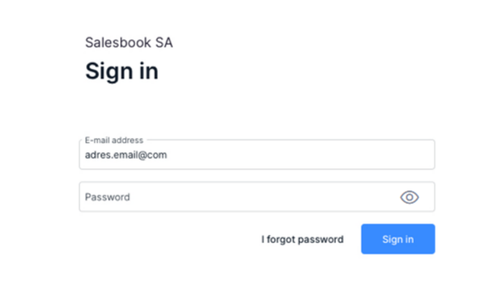 Option to preview the entered password. Salesbook