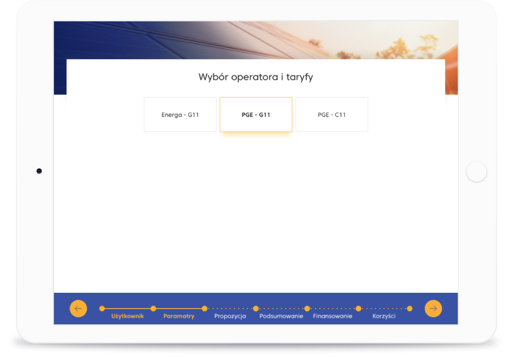 Wybór taryfy i operatora | Kalkulator PV. 