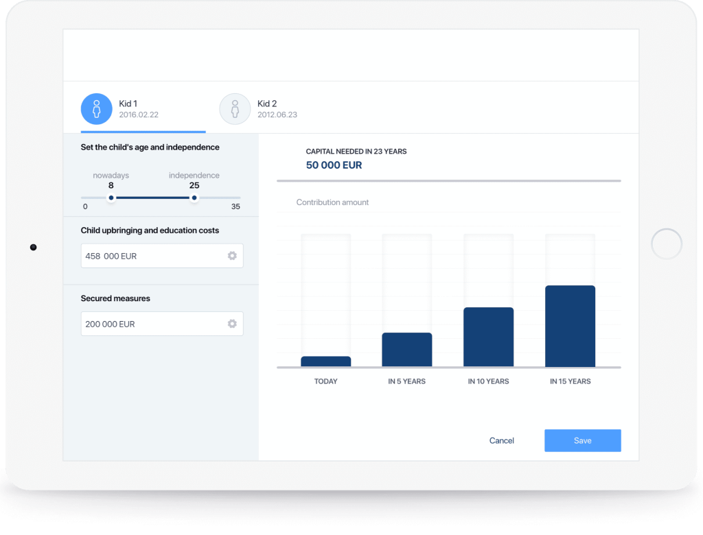 Interactive calculator in Salesbook 