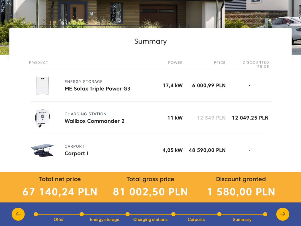 Summary with discount. New features of Salesbook offer calculator