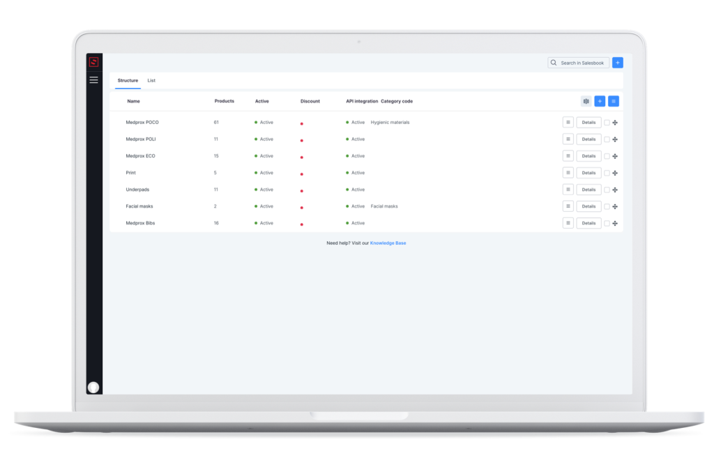 Fig. 6. Categories allow you to organize products.