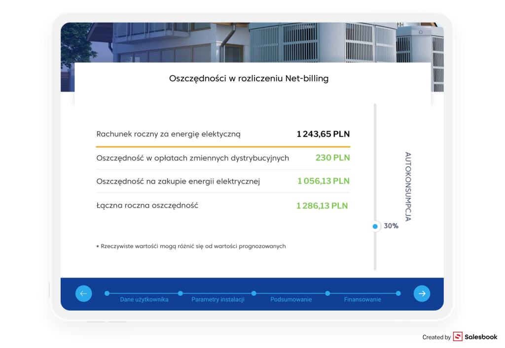 Symulacja kwot w systemie net-billing.