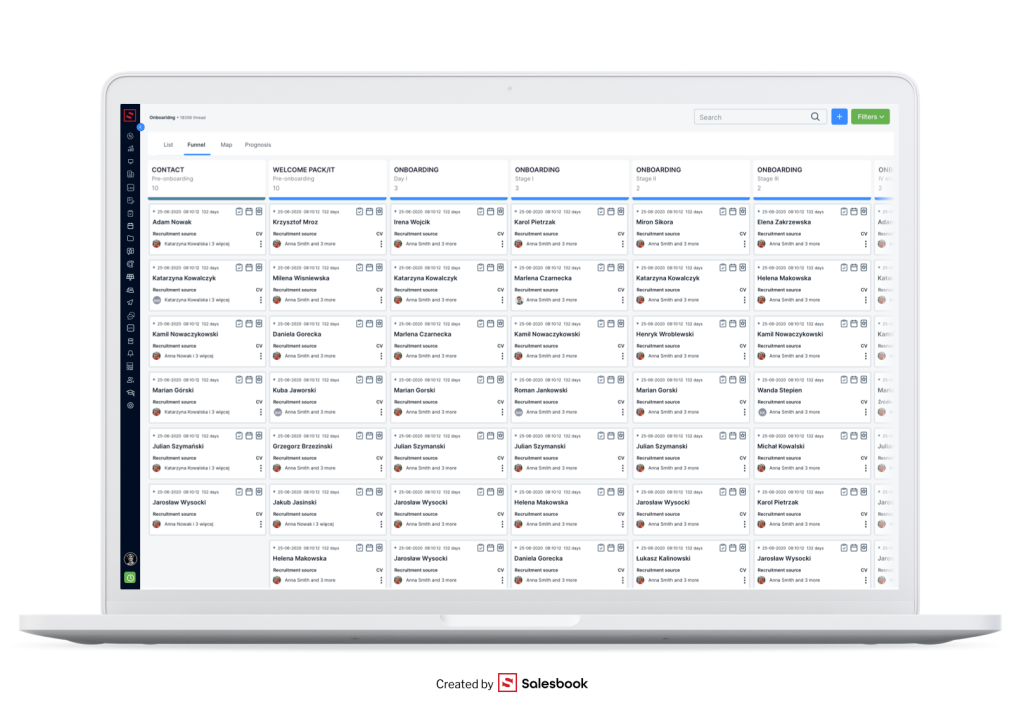 Professional employee onboarding in Salesbook.