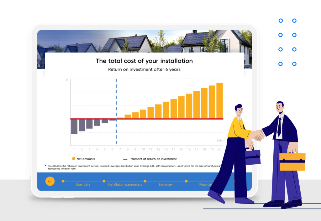 At the meeting, you can provide the customer with an accurate calculation of how much they will save on their electricity bills.