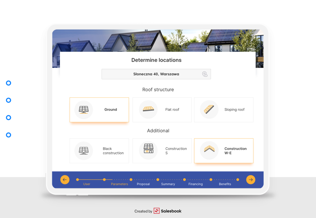 The PV calculator from Salesbook is an essential tool to support salespeople who are selling solar panles