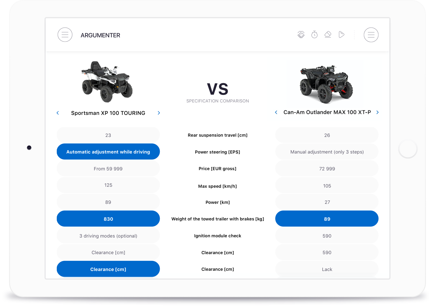 Fig. 11. We know how important is to compare your products to show the client that he can trust your solution.