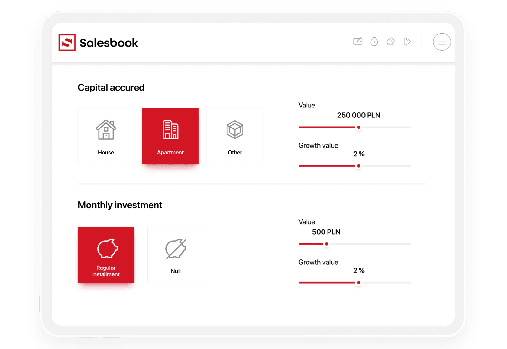 The personalized calculator from Salesbook.