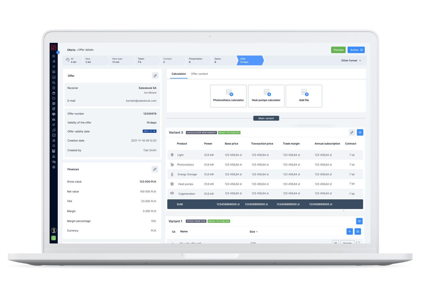 Pic. 10. Salesbook CRM support sales teams in their daily tasks and automation.